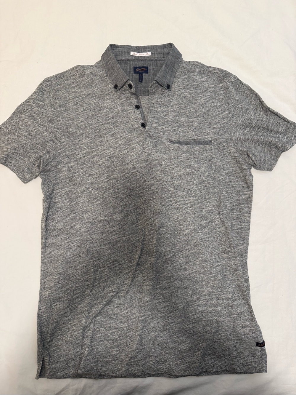 Good Man Brand Heather Gray Short Sleeve Polo
